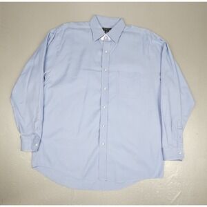 Harold Powell Button Down Shirt Mens 16.5 35/36 Blue‎ Checkered Long Sleeve